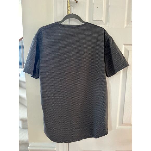 BYLT Drop Cut Lux Grey Micro Polka Dot Short Sleeve Shirt - Picture 4 of 5